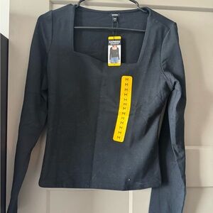 Express Black Square Neck Top